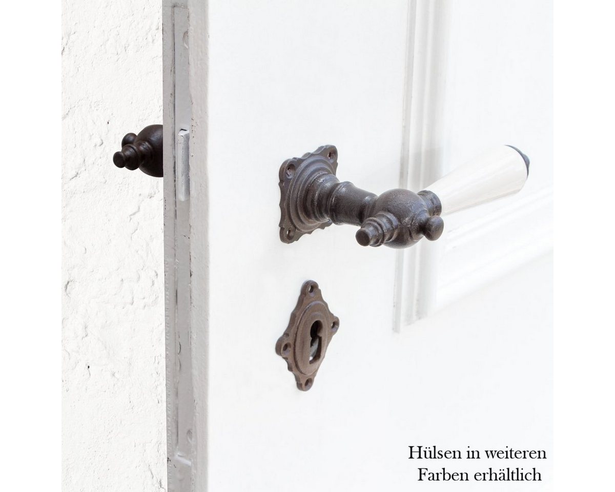 Antikas Türbeschlag Drückergarnitur für Zimmertüren, Porzellangriff, BB, Eisen braun von Antikas