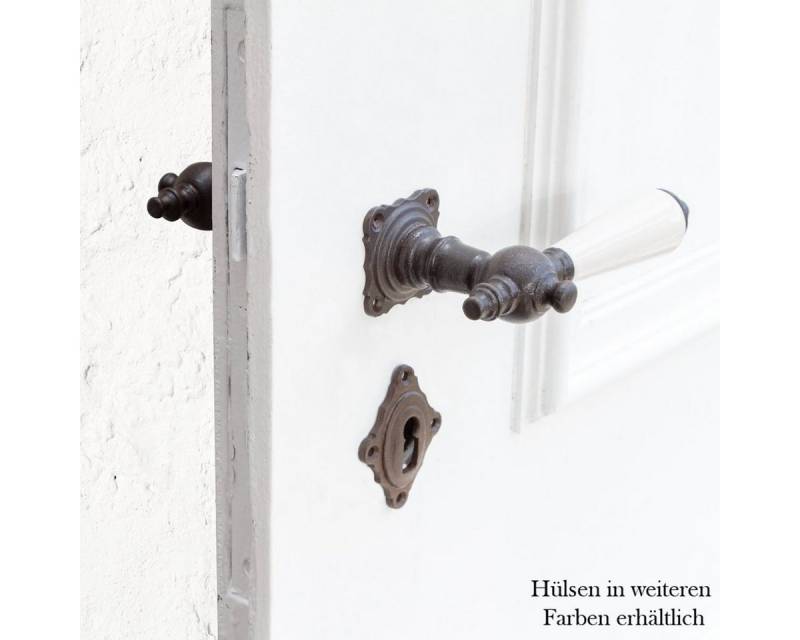 Antikas Türbeschlag Drückergarnitur für Zimmertüren, Porzellangriff, BB, Eisen braun von Antikas