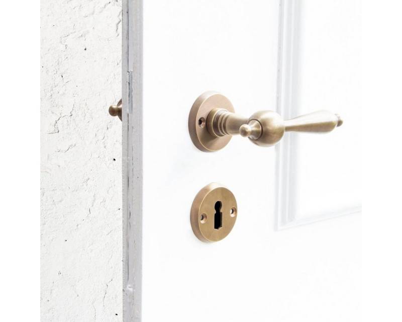 Antikas Türbeschlag Drückergarnitur für Zimmertüren-Edles Design, BB, Messing patiniert von Antikas