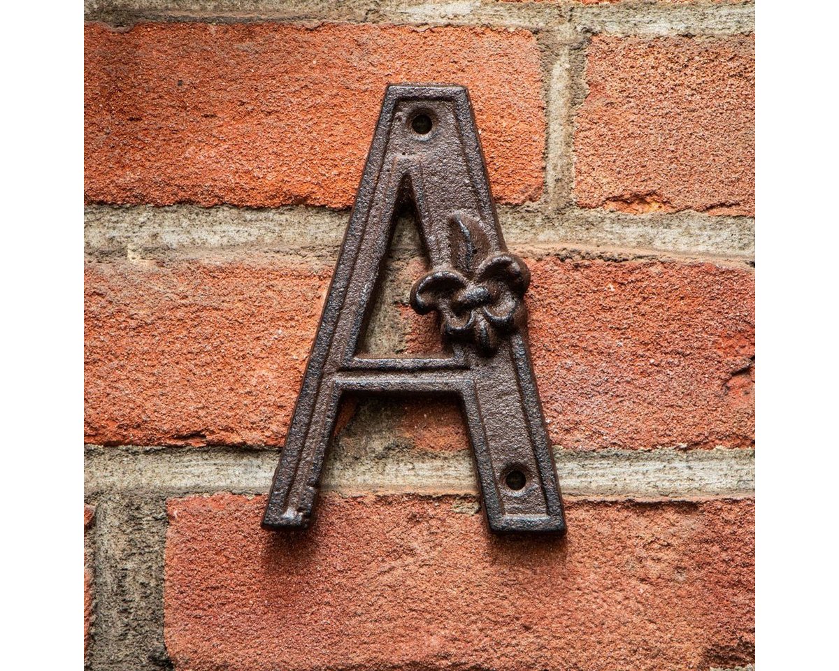 Antikas Türbeschlag Stilvoller Buchstabe A" für Hauswand, Hausnummer, Eisen, Braun" von Antikas