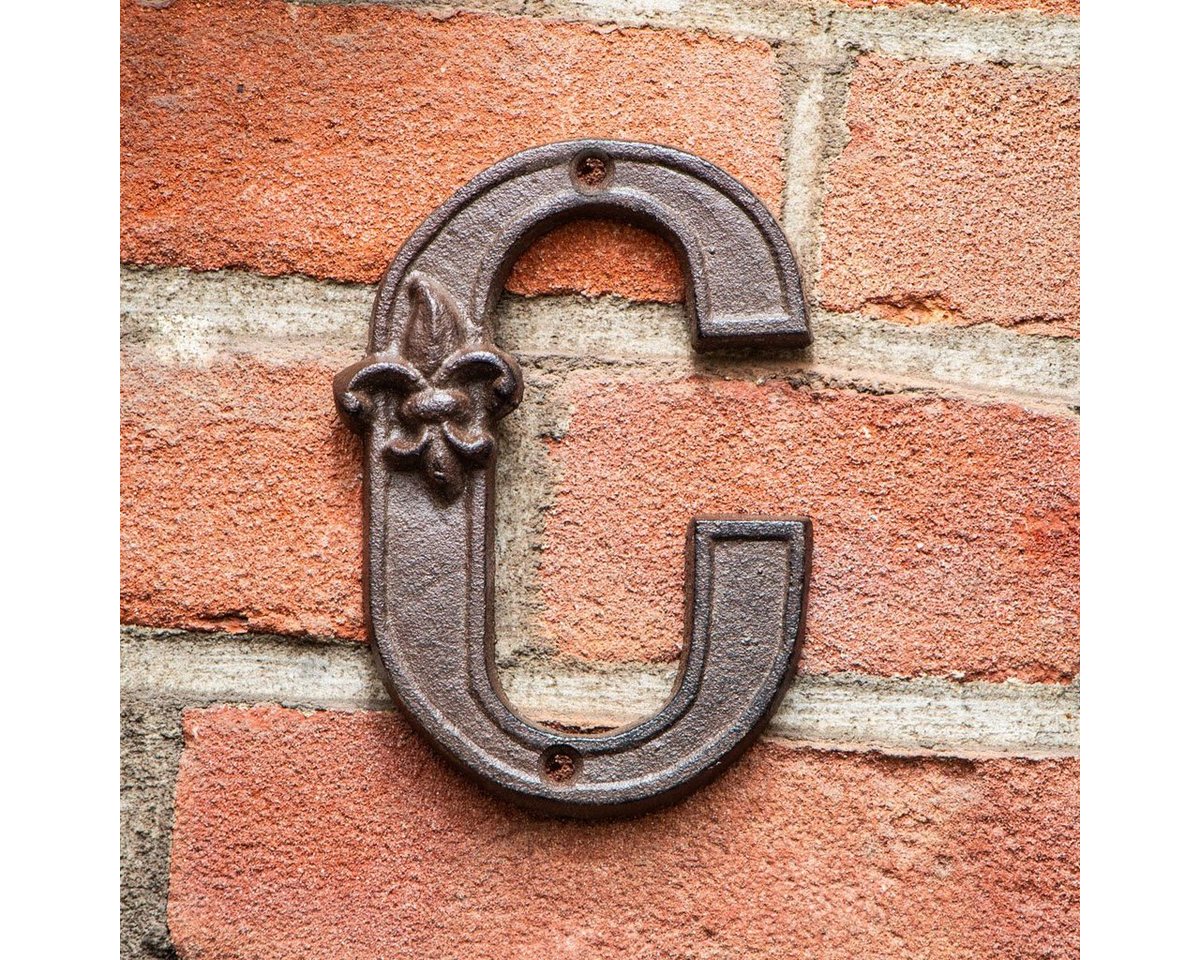 Antikas Türbeschlag Stilvoller Buchstabe C" für Hauswand, Hausnummer, Eisen, Braun" von Antikas