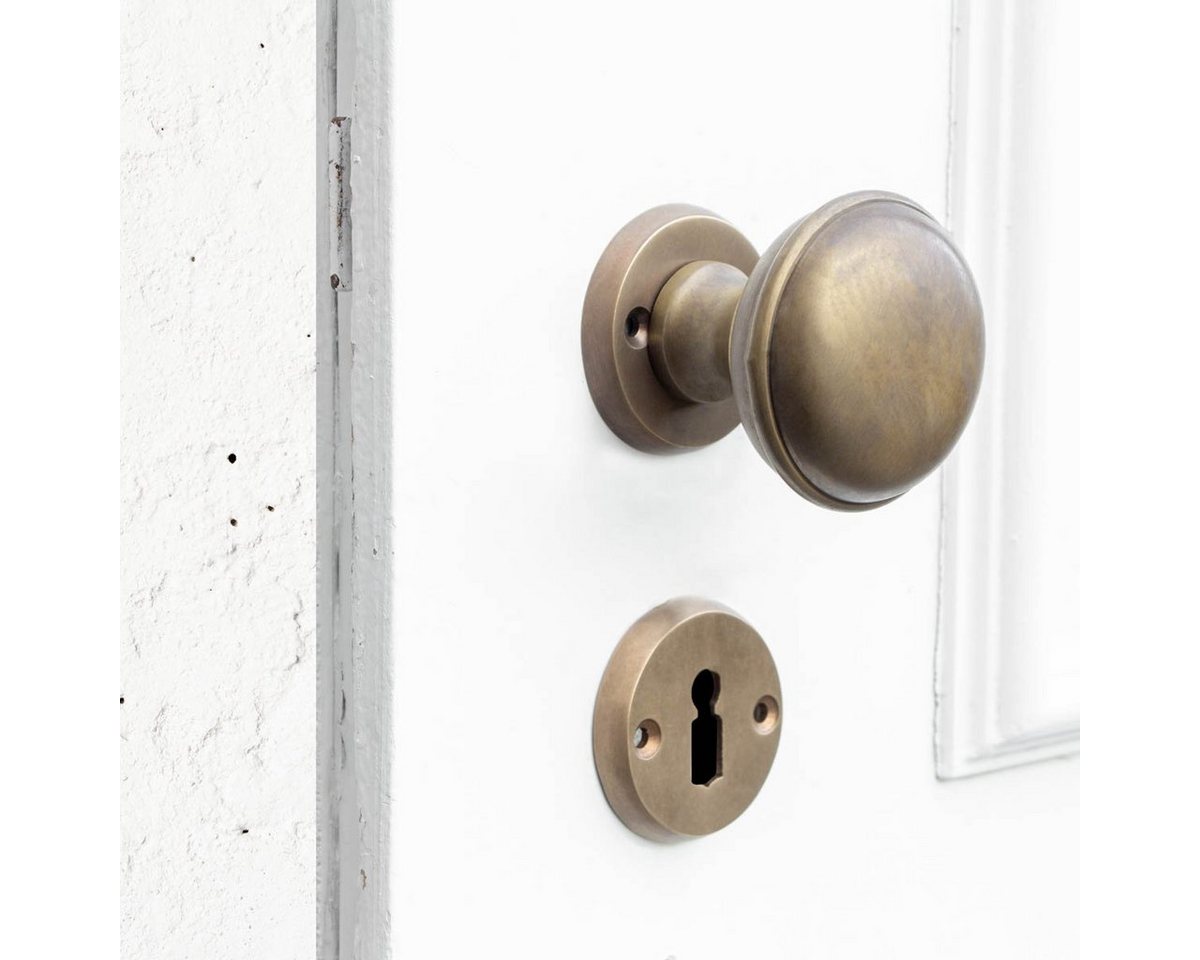 Antikas Türbeschlag Türbeschlag mit Knauf für Zimmertüren - Knauf Drehbar, BB, Messing von Antikas