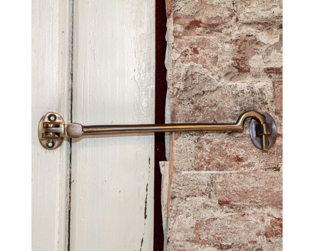 Antikas Türriegel Hochwertiger Kajüthaken - Antik-Messing, Fallhaken Schiff- 21 cm von Antikas