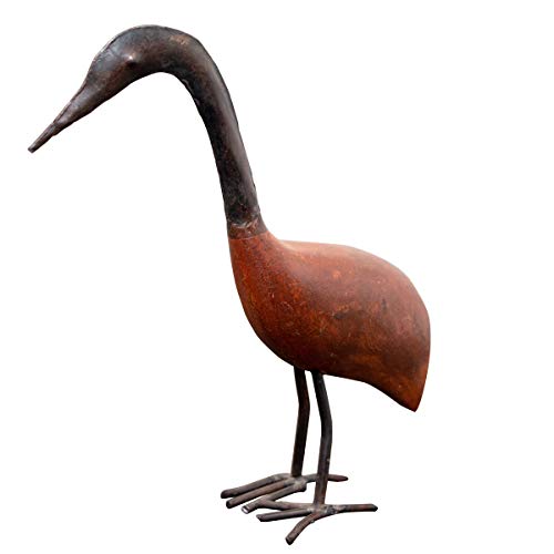 Antikas - Vogelfigur, S, Gartenfigur, Metallfigur, Kranich, Tierfiguren, 24 cm x 23 cm von Antikas