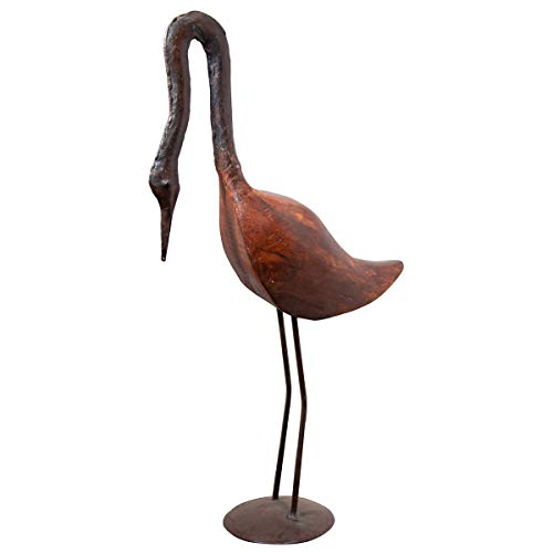 Antikas - Vogelfigur, XL, Gartenfigur, Metallfigur, Kranich, Tierfiguren, 43 cm x 23 cm von Antikas