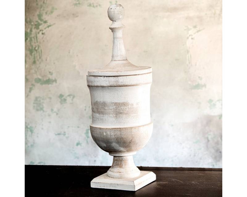 Antikas Wanddekoobjekt Holzvase, Urne, Deckel, Holz, beige, H 46,0 x B 15,5 cm Antikas Wanddekoobjekt Holzvase, Urne, Deckel, Holz, beige, H 46,0 x B 15,5 cm von Antikas