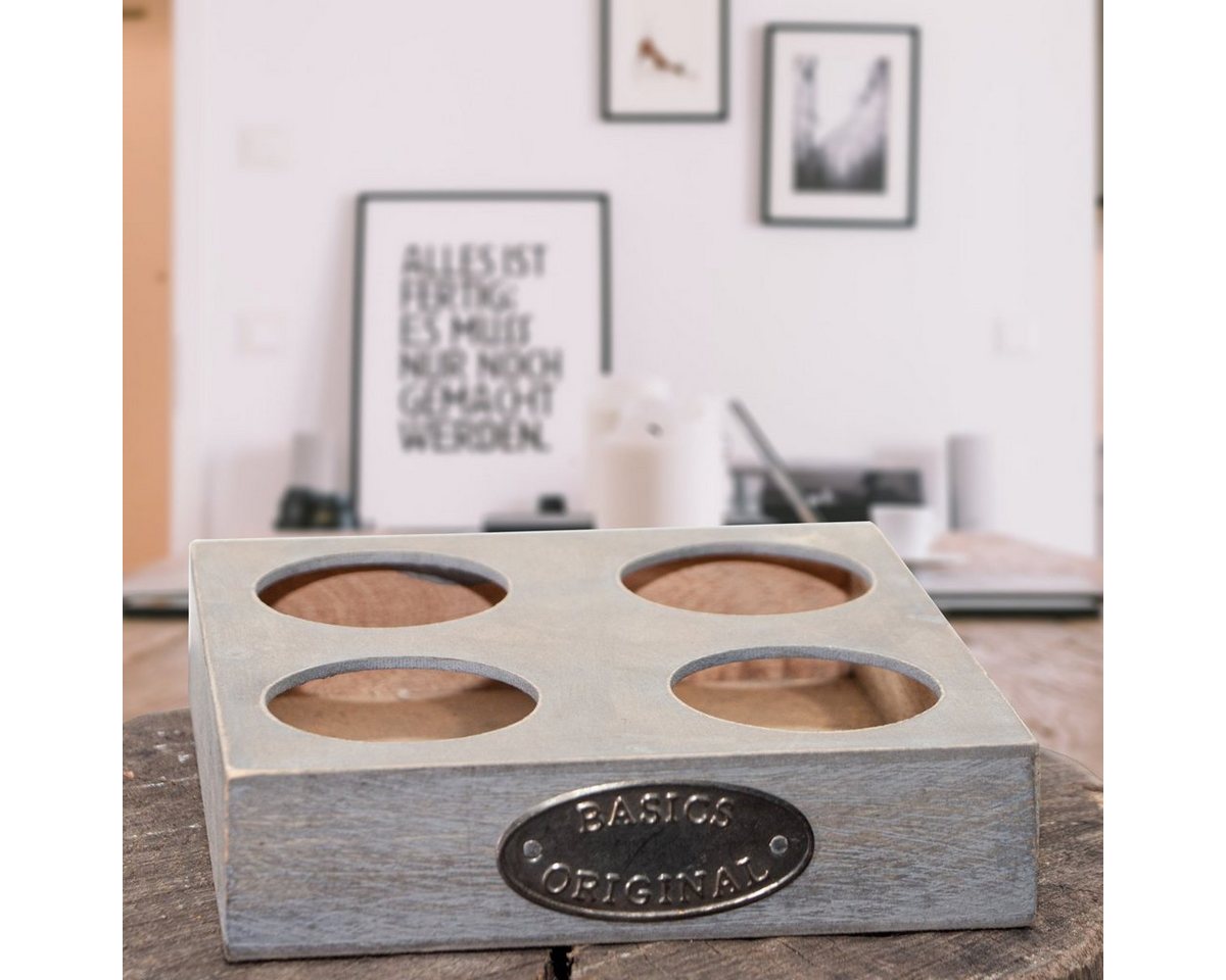 Antikas Wanddekoobjekt Servierkorb, 4 Fächer, Grau, Holz, Dekoration Antikas Wanddekoobjekt Servierkorb, 4 Fächer, Grau, Holz, Dekoration von Antikas