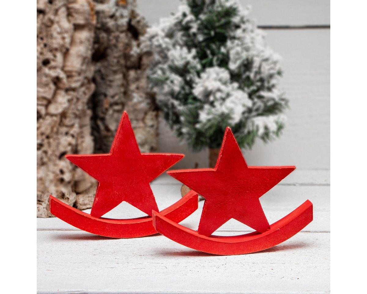 Antikas Wanddekoobjekt Sterndekoset, Wippe. 2er Set, Holz, Rot, H13,5xB17,0cm Antikas Wanddekoobjekt Sterndekoset, Wippe. 2er Set, Holz, Rot, H13,5xB17,0cm von Antikas