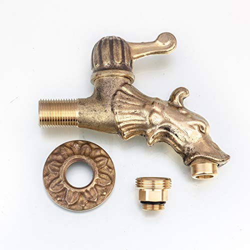 Antikas Wasserhahn Für Gartenbrunnen | Hahn Aus Messing | Drachenkopf | Wie Antik von Antikas