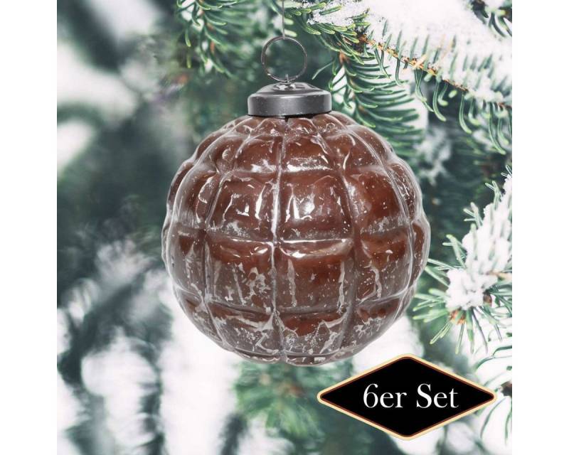 Antikas Weihnachtsfigur Premium Weihnachtskugel, Glas rund rot, glänzend - handgemacht in von Antikas