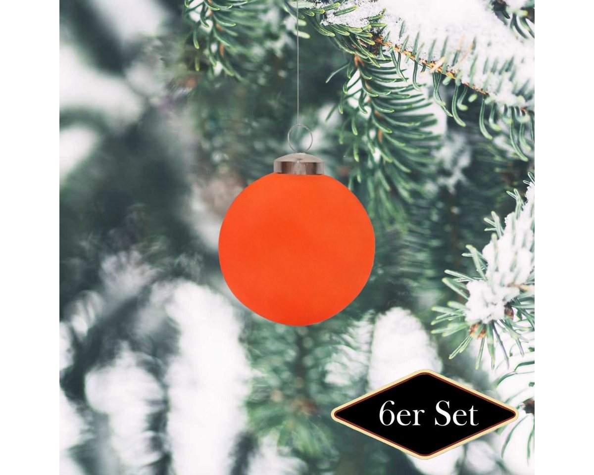 Antikas Weihnachtsfigur Premium Weihnachtskugel Glas, Orange, matt frosted – handgemacht in von Antikas