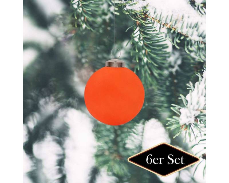 Antikas Weihnachtsfigur Premium Weihnachtskugel Glas, Orange, matt frosted – handgemacht in von Antikas