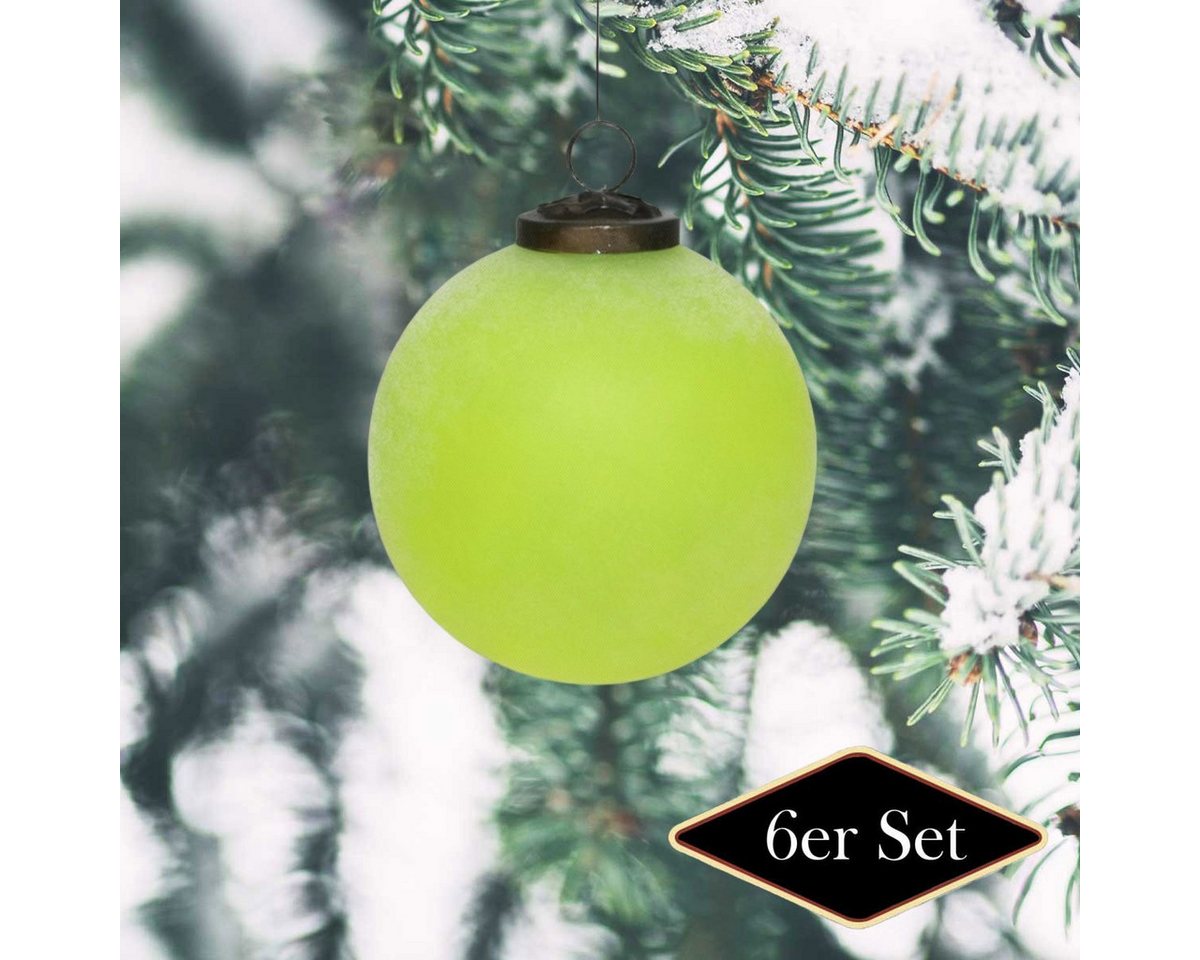 Antikas Weihnachtsfigur Premium Weihnachtskugel Glas, grün frosted - handgemacht in Indien von Antikas