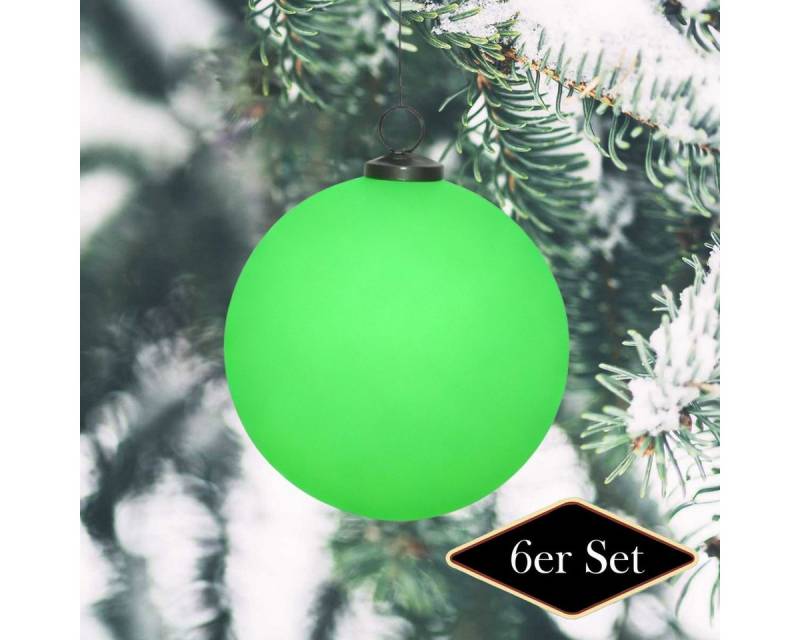 Antikas Weihnachtsfigur Premium Weihnachtskugel Glas, grün neon forsted - handgemacht in von Antikas