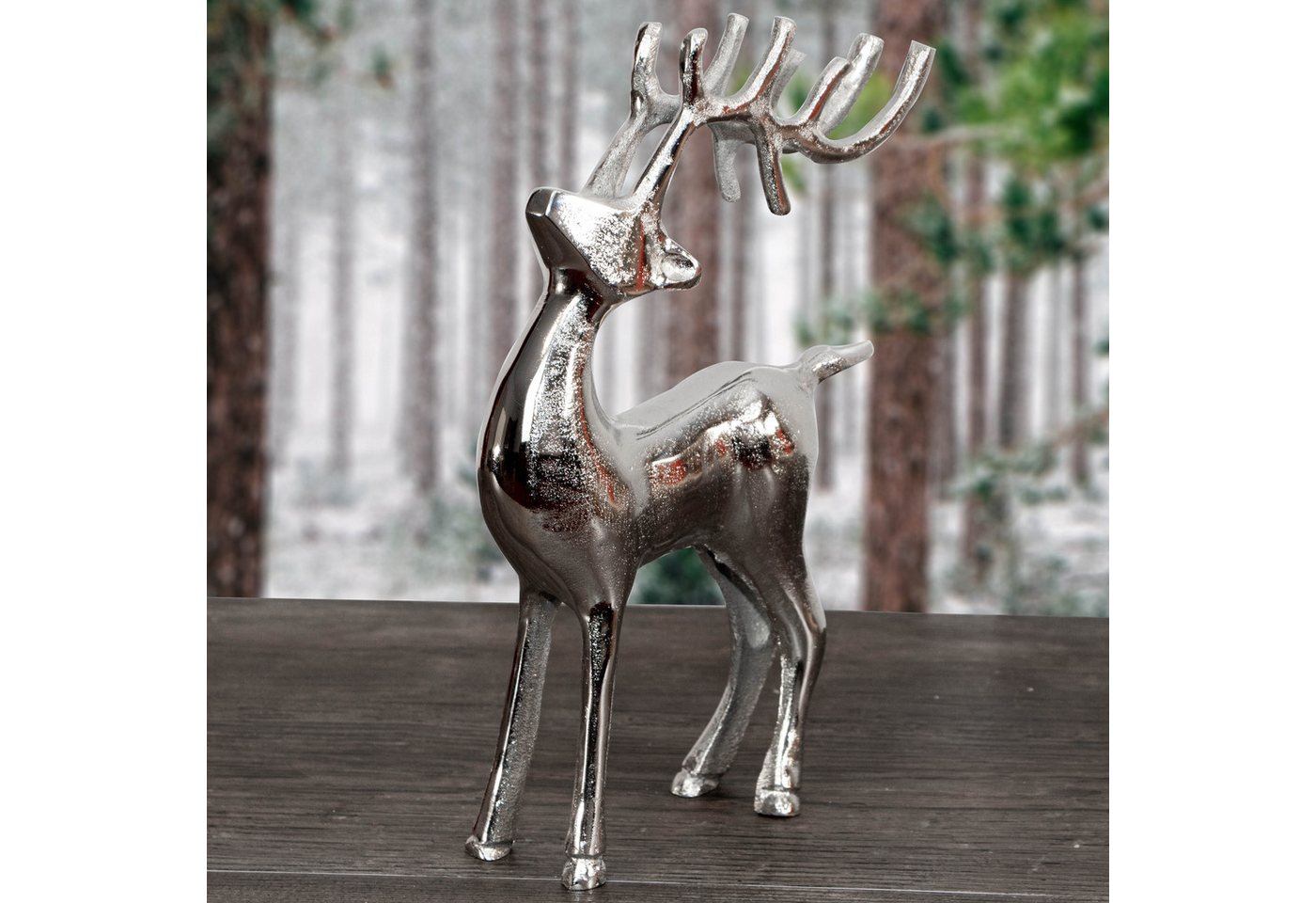Antikas Weihnachtsfigur Rentier Figur, stehend, aus Aluminium Tierfiguren Dekoration von Antikas