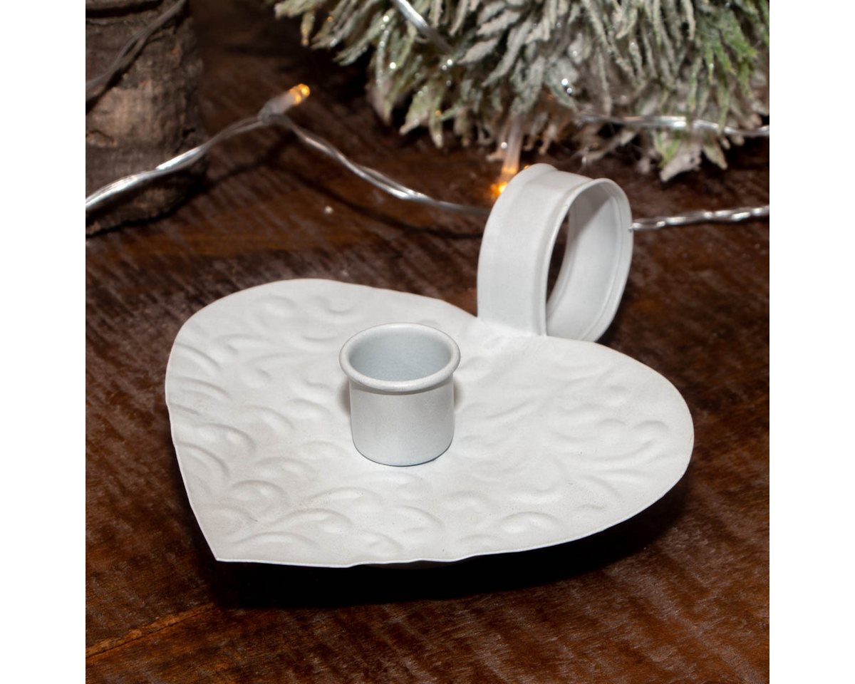 Antikas Weihnachtsfigur Teelichthalter, Henkel, Weihnachtszeit, Eisen, Weiß, H5,5xB15,0cm von Antikas