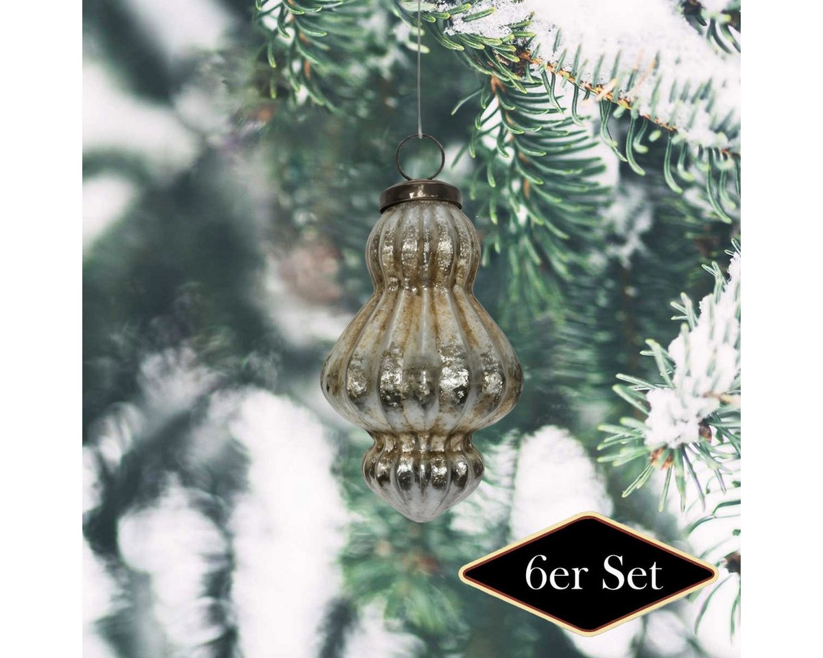 Antikas Weihnachtsfigur Weihnachtskugel Glocke Glas, antik-messing, patiniert - handgemacht von Antikas