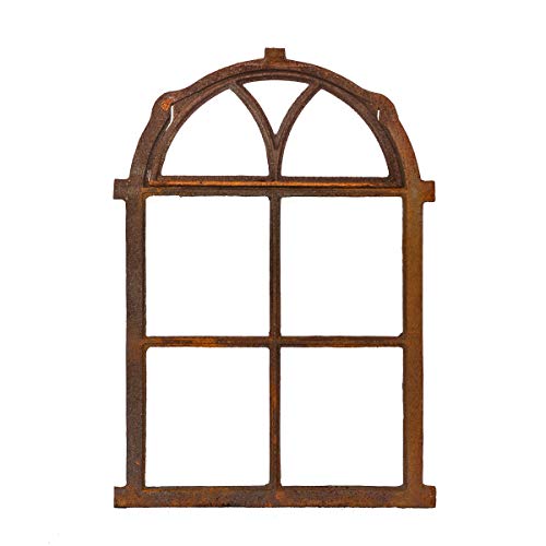 Antikas | klappbares Eisenfenster in antiken Stil | Höhe ca. 75 cm - Breite ca. 50 cm | Fenster für Stall- und Gartenmauer | Fensterrahmen aus Gusseisen von Antikas