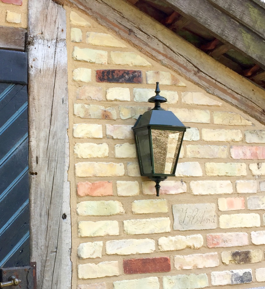 Außenlampe Haustür - schöne Landhaus Außenleuchte Wandlampe dkl-grün Triest 52cm von Antikas