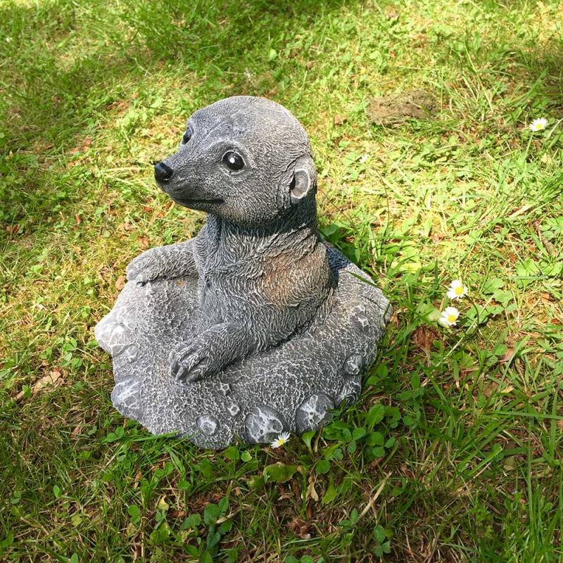 Erdmännchen - Tierfiguren Rasen Dekoration Steinfigur Gartendekoration Maulwurf von Antikas
