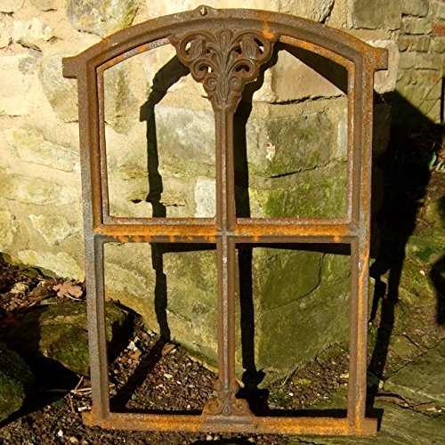 Eisenfenster klappbar, Stallfenster aus Gusseisen, | ca. 47 x 32 cm | Eisenfenster für Gartenmauer von Antikas