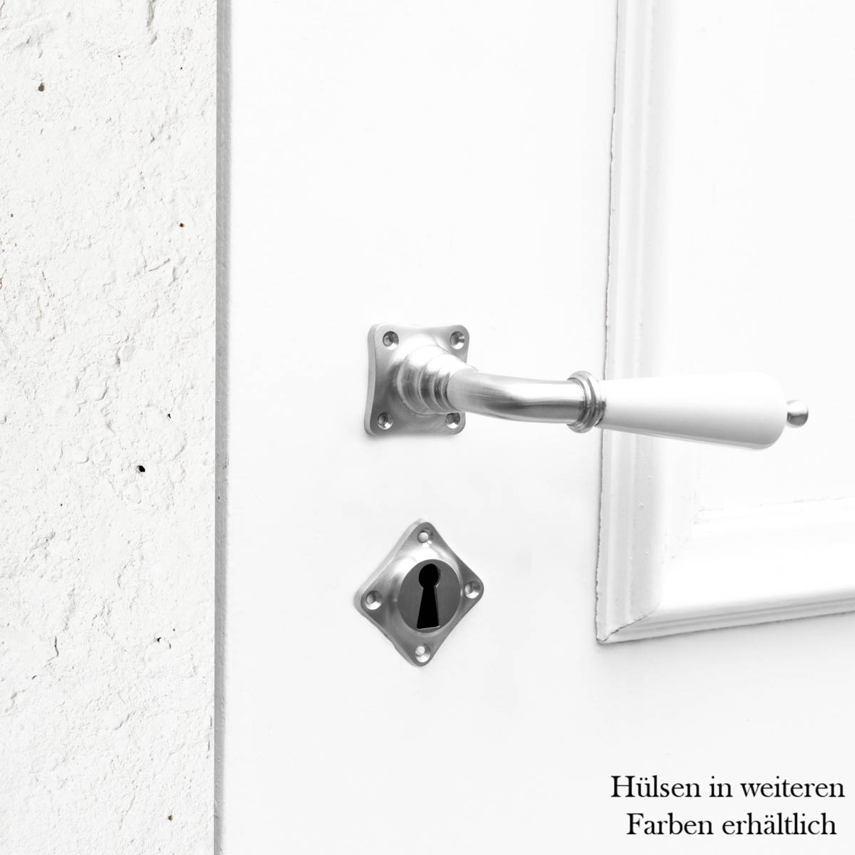 Drückergarnitur für Zimmertüren -Keramikgriff | BB | Nickel matt von Antikas