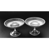 Antikes Paar Gorham Sterling Silber Compotes Leamington Muster Nicht Gewogen von Antike