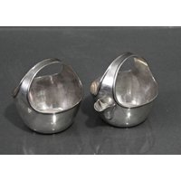 Moderne Tuttle Sterling Zuckerdose Und Milchkännchen Individuelle Größe von Antike