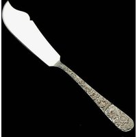 Vintage Massiver Sterling Silber Master Butter Messer Repousse Von S. Kirk & Son Solid Handle 7.5'' von Antike