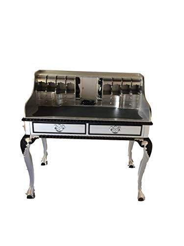 Antiker Sekretär Barock Louis Seize Renaissance Rokoko Farbe:Silber mit Schwarz Schreibtisch Schminktisch Länge102xHöhe108xBreite58cm Nr.8 von Antiker