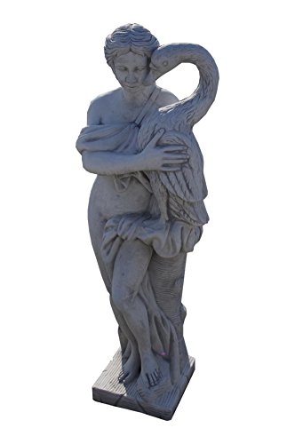 Antikes Wohndesign Frauenfigur Skulptur Gartenfigur Griechische Steinfigur Höhe: 160cm Weiß Grau von Antikes Wohndesign