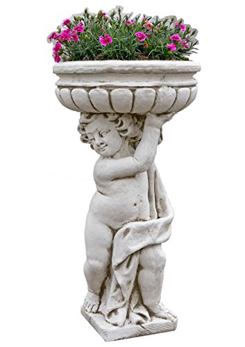 Antikes Wohndesign Gartenfigur Steinfigur Pflanzschale Pflanzkübel Steinkübel Terrassenmöbel H:93cm von Antikes Wohndesign