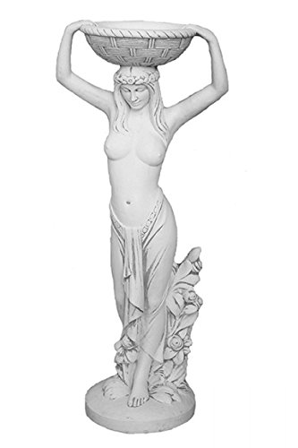 Antikes Wohndesign Griechische Frauen Statue Nackte Statue Gartenfigur Weiß-grau-patina 119 cm 77 KG Winterfest Frostsicher von Antikes Wohndesign