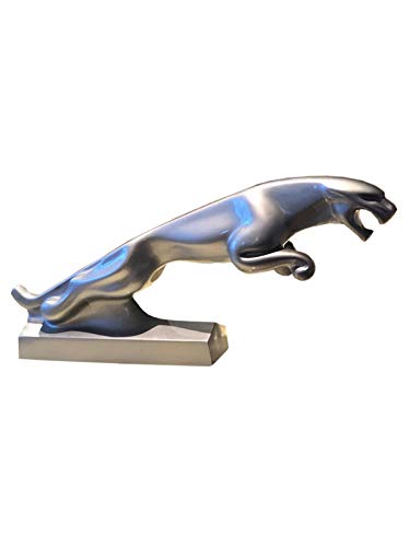 Antikes Wohndesign Jaguar Deko Tischfigur Katze Werbefigur Raubkatze Silber Tierfigur Dekofigur von Antikes Wohndesign