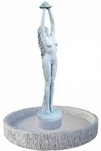 Runder Steinbrunnen Springbrunnen Brunnen Nackte Fraunefigur Gartenfigur Beckenbrunnen Wasserspiel Gartenbrunnen 271KG von Antikes Wohndesign