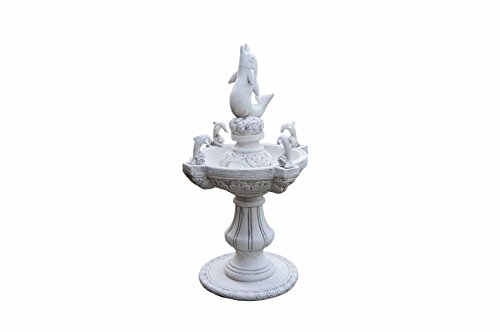 Steinbrunnen Springbrunnen Delphinen Brunnen Zierbrunnen Wasserspiel Gartenbrunnen Delphin von Antikes Wohndesign