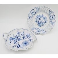 Meissen Zwiebelmuster Teller Duchbruch Schale Blatt Blattschale Meissen Zwiebelmuster Teller Duchbruch Schale Blatt Blattschale von AntikhandelStuttgart