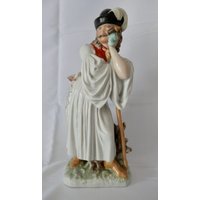 Porzellan Figur Herend Ungarn Bauer Schaf Hirte Mit Stock 29 cm Modell Nr. 5427 von AntikhandelStuttgart