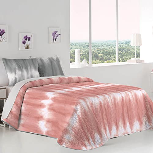 Antilo Fundeco Tagesdecke Bouti Elan wendbar, für Frühling und Sommer (Bett 105 cm (200 x 270 cm), Rosa Nude von Antilo