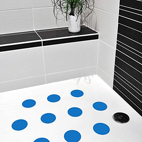 10 STK. Anti-Rutsch Sticker für Duschen & Badewannen, farbig, Rutschklasse C DIN 51097, selbstklebend (blau) von AnTina TAPES