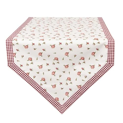 Tischläufer aus Baumwolle mit Rosen-Motiv Clayre & Eef - Romantic Roses von Antiope Design