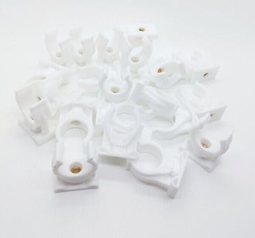 10x Rohrclips Einfach Rohrhalter Weiß Rohrbefestigung Kunststoffrohr (mit Gewinde Rohrbefestigung, 22 mm) von Antip-Tools