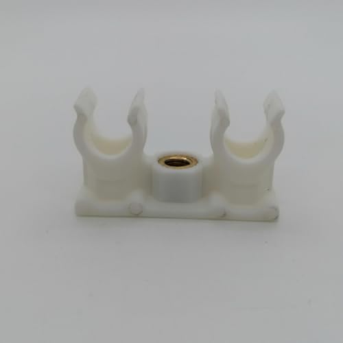 10x Rohrclips Zweifach Rohrhalter Doppelt Weiß Rohrbefestigung (mit Gewinde Rohrbefestig, 10 mm) von Antip-Tools