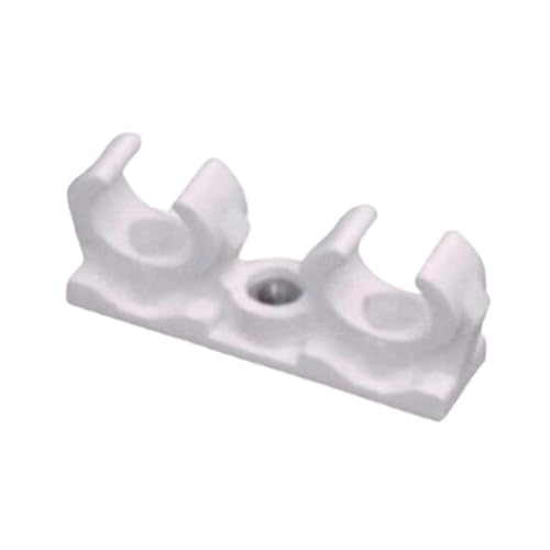 10x Rohrclips Zweifach Rohrhalter Doppelt Weiß Rohrbefestigung (mit Metallhülse, 12 mm) von Antip-Tools