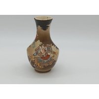 Kleine Satsuma Vase, Samurai Geschichte, Antike Keramik von AntiqueBoss