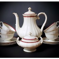 1930 - 1940 Bezauberndes Teekannen-Set Krautheim Astrid Teekanne Teeset Für 6 Elfenbein China von AntiqueBoutiqueIdeas