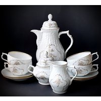 Vintage Rosenthal Sanssouci Teekanne Set Für 4 Personen Deutsches Porzellan, Zartblaue Rosendekoration von AntiqueBoutiqueIdeas