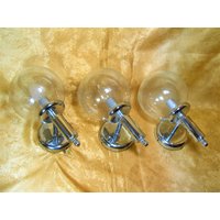 Wandlampen | 3, Mid Century Modern, Art Deco, Chrom, Muranoglas, Hyper Vintage, Selten von AntiqueBoutiqueZ