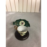 Demitasse Teetasse & Untertasse Blatt, Blumen-Design von AntiqueEnterprize