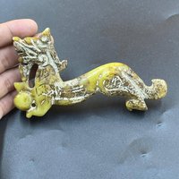 Schöne Alte Nahöstliche Jade-stein-Drachen Geschnitzte Einzigartige Reizende Tier-statue von AntiqueJewelries